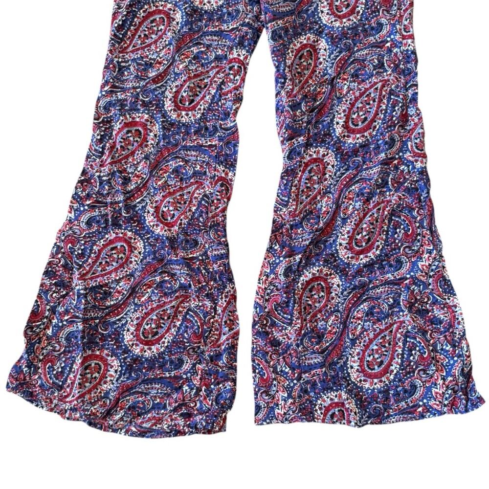 Zoe & Rose Band of Gypsies Girls Paisley Flowy Boho Flared Wide Leg Pants Size S - Picture 3 of 10